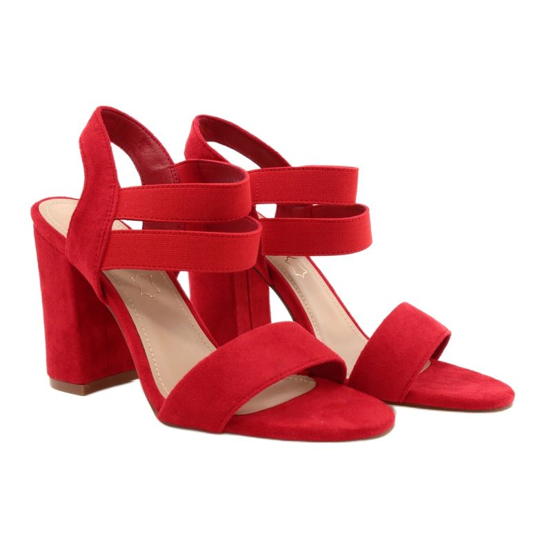 Cómodas sandalias para mujeres de gamuza en el evento 21SD35-3540 RED rojo 3