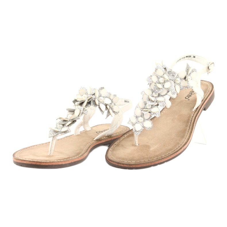 Evento Sandalias de mujer con una perla 20SD35-1811 blanco plata 1 Evento Sandalias de mujer con una perla 20SD35-1811 blanco plata 1