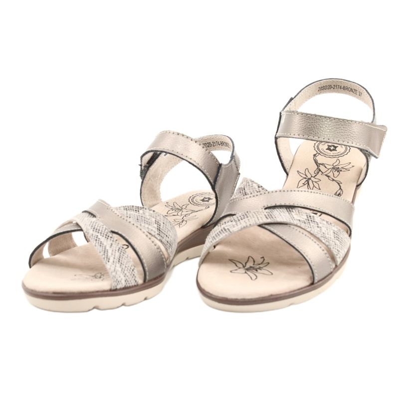 Evento Sandalias de cuero cómodas 20SD20-2174 Bronce beige marrón multicolor 1