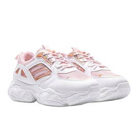 Zapatillas rosas y blancas sobre suela gruesa Annette blanco multicolor 1