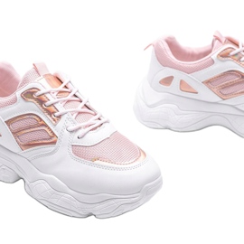 Zapatillas rosas y blancas sobre suela gruesa Annette blanco multicolor 3