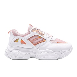 Zapatillas rosas y blancas sobre suela gruesa Annette blanco multicolor 4