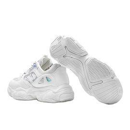 Zapatillas blancas y plateadas sobre suela gruesa Annette blanco 2