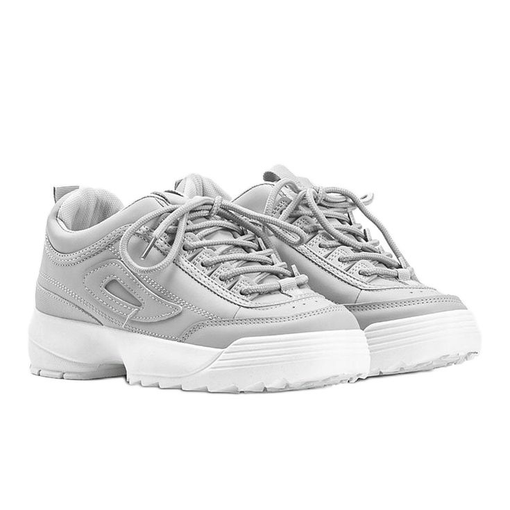 Deportivas grises con suela Amya gruesa 1