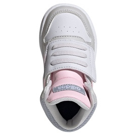 Zapatillas adidas Hoops Mid 2.0 I para niños blancas y rosas FY9290 rosado gris 2