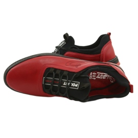 Polbut Zapato casual hombre piel rojo K24 con parte inferior negra 14