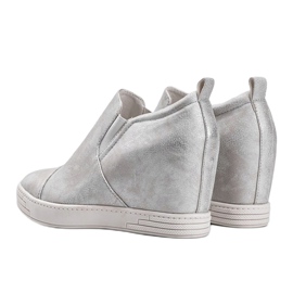 Zapatillas de mujer Jayla blancas brillantes blanco plata 2