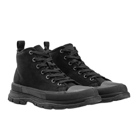 Zapatillas altas negras sobre suela gruesa de Evelin negro 1