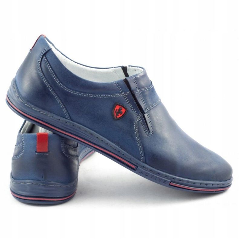 Polbut Zapatos Brogues para Hombre Piel 362 Azul Marino 4