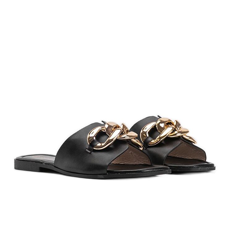 Zapatillas negras con cadena Liberty dorada negro 1