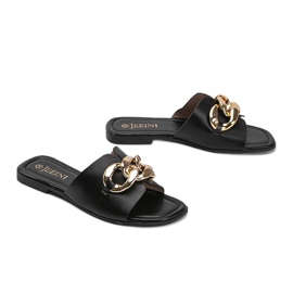 Zapatillas negras con cadena Liberty dorada negro 2