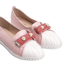 Mocasines rosas con perlas Deanna rosado 2