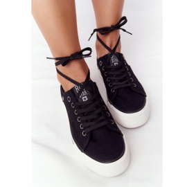 Zapatillas de mujer en la plataforma Big Star HH274056 Czarme negro 3