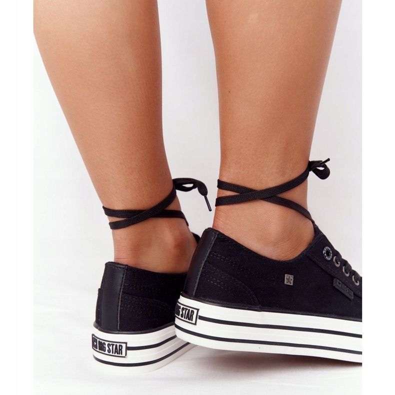 Zapatillas de mujer en la plataforma Big Star HH274056 Czarme negro 2