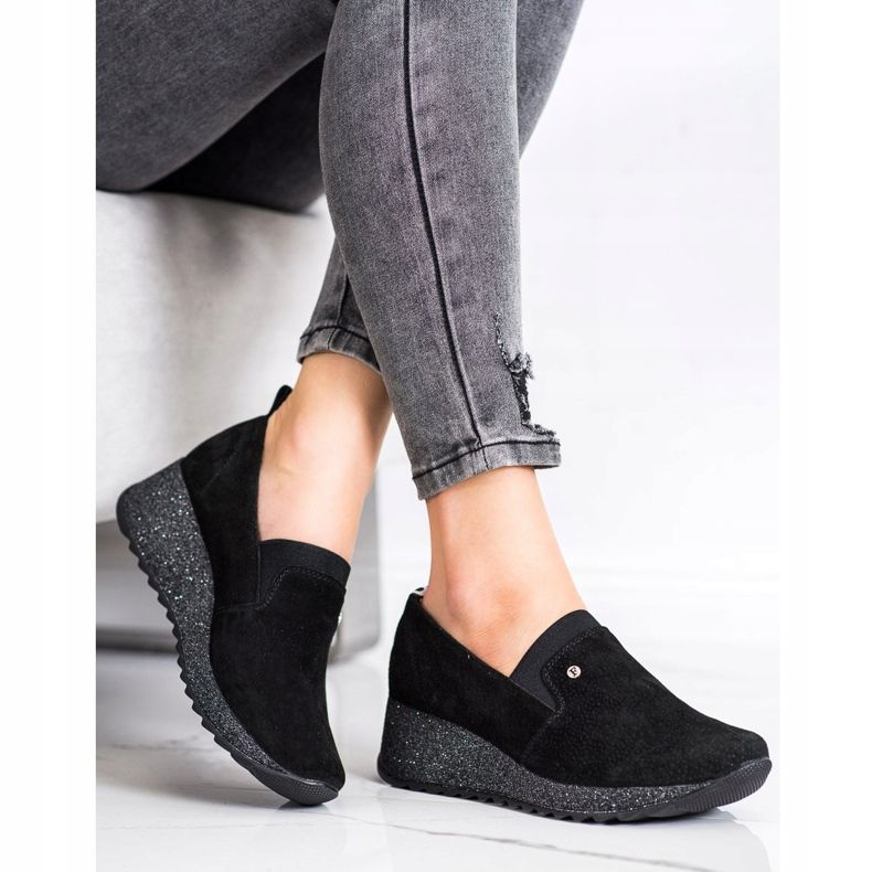 Filippo Zapatos de brocado de piel negro 1