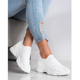 SHELOVET Zapatos cómodos sin cordones blanco 1