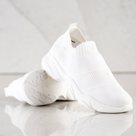 SHELOVET Zapatos cómodos sin cordones blanco 2