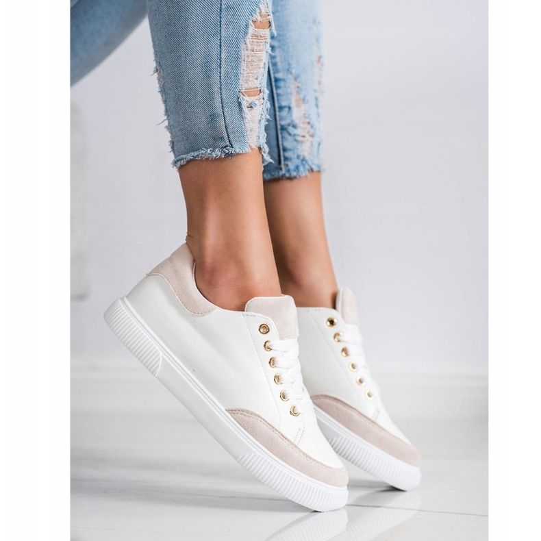 SHELOVET Zapatillas blancas con estilo blanco 1