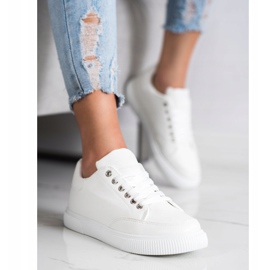 SHELOVET Zapatillas blancas con estilo blanco 1