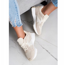 SHELOVET Zapatillas beige marrón 4