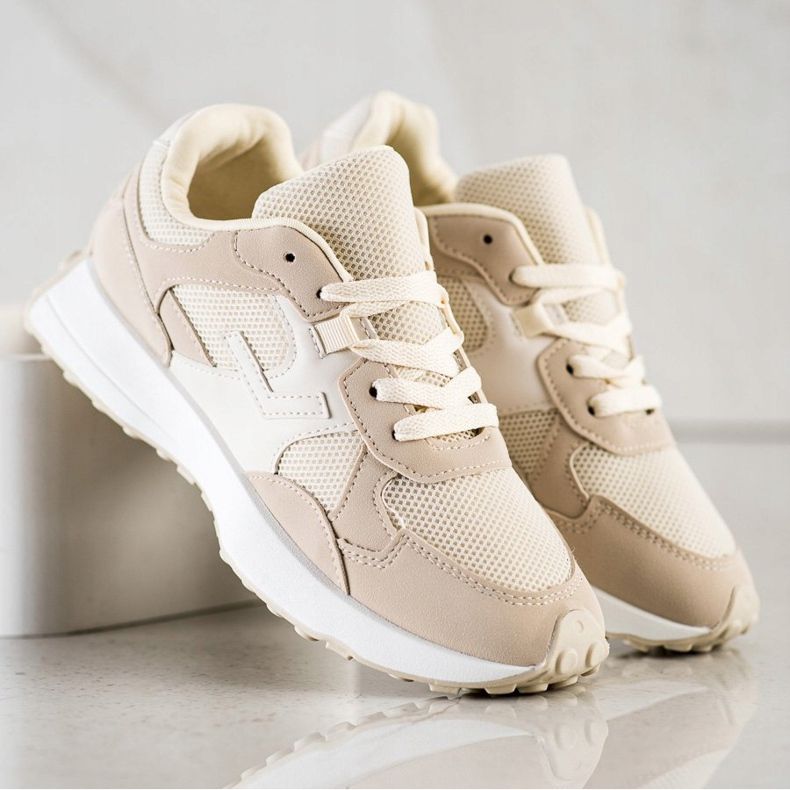 SHELOVET Zapatillas beige marrón 1