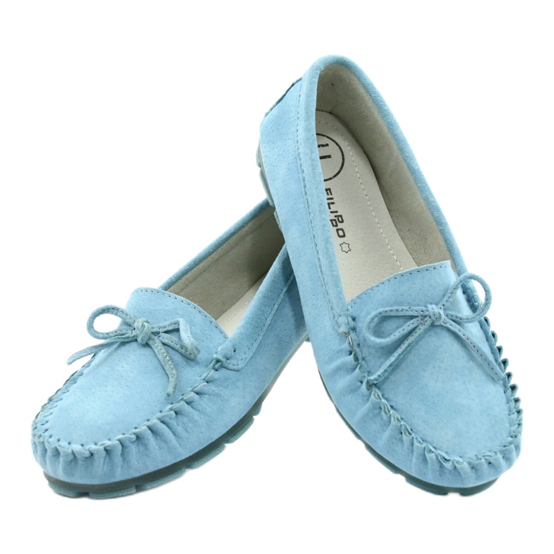 Mocasines Mujer en Piel Azul Filippo DP1204 / 21 BL 3