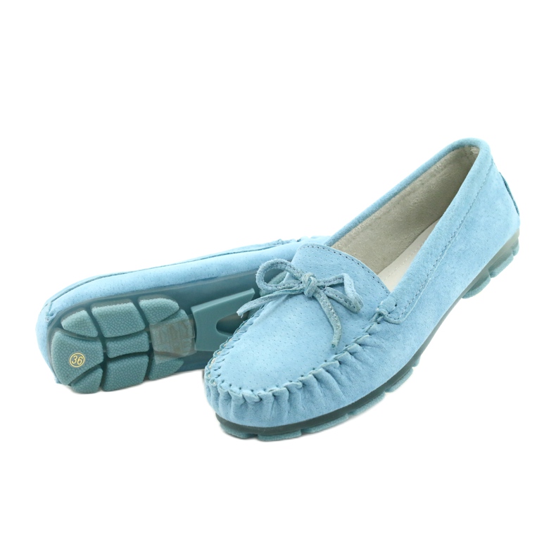 Mocasines Mujer en Piel Azul Filippo DP1204 / 21 BL 2