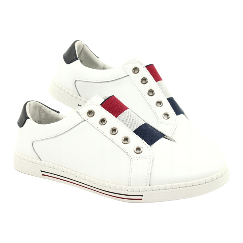 Filippo Zapatillas de cuero con estilo DP2155 / 21 WH blanco rojo azul marino 5 Filippo Zapatillas de cuero con estilo DP2155 / 21 WH blanco rojo azul marino 5