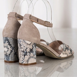 Elegantes sandalias Sergio Leone beige multicolor 2