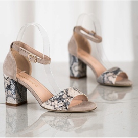 Elegantes sandalias Sergio Leone beige multicolor 4