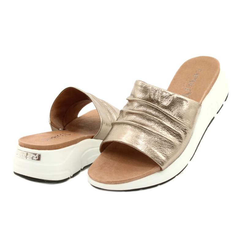 Caprice Pantuflas cómodas para mujer Taupe Metallic 9-27203-26 341 marrón dorado 3