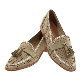 Sergio Leone Mocasines Ante Calado MK735 Beige 3