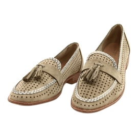 Sergio Leone Mocasines Ante Calado MK735 Beige 1