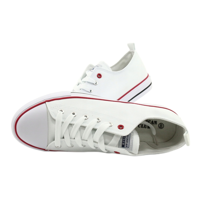 American Club Zapatillas de hombre American LH54 atadas blancas blanco 6
