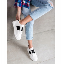 SHELOVET Zapatillas con cuero ecológico en la plataforma blanco 2