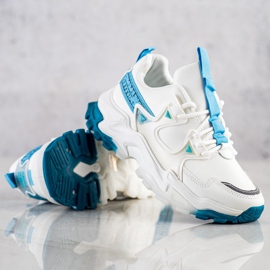 SHELOVET Zapatillas con inserciones de moda azules blanco 1