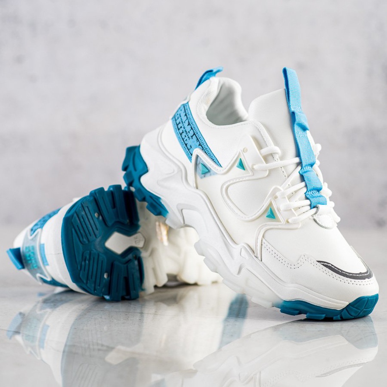 SHELOVET Zapatillas con inserciones de moda azules blanco 1