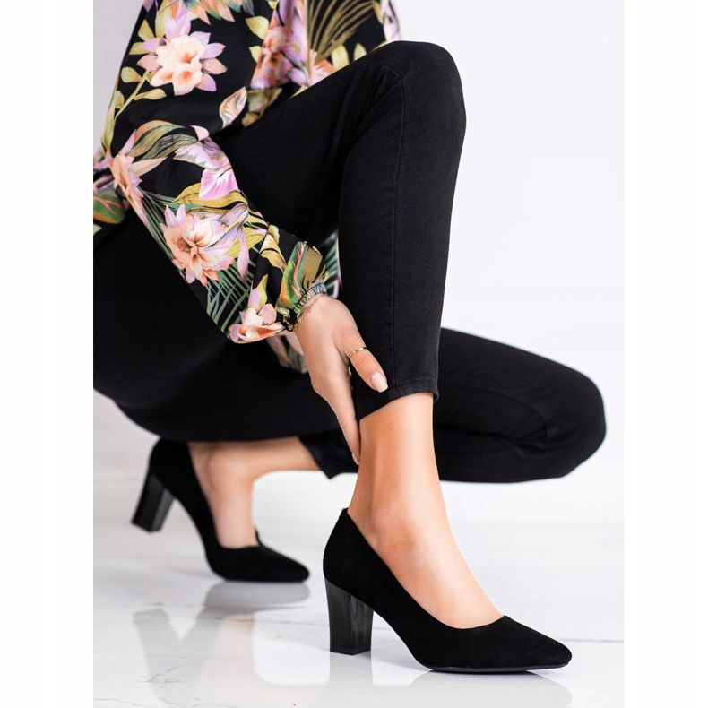 Sergio Leone Zapatos de tacón negros para mujer con tacón alto 1