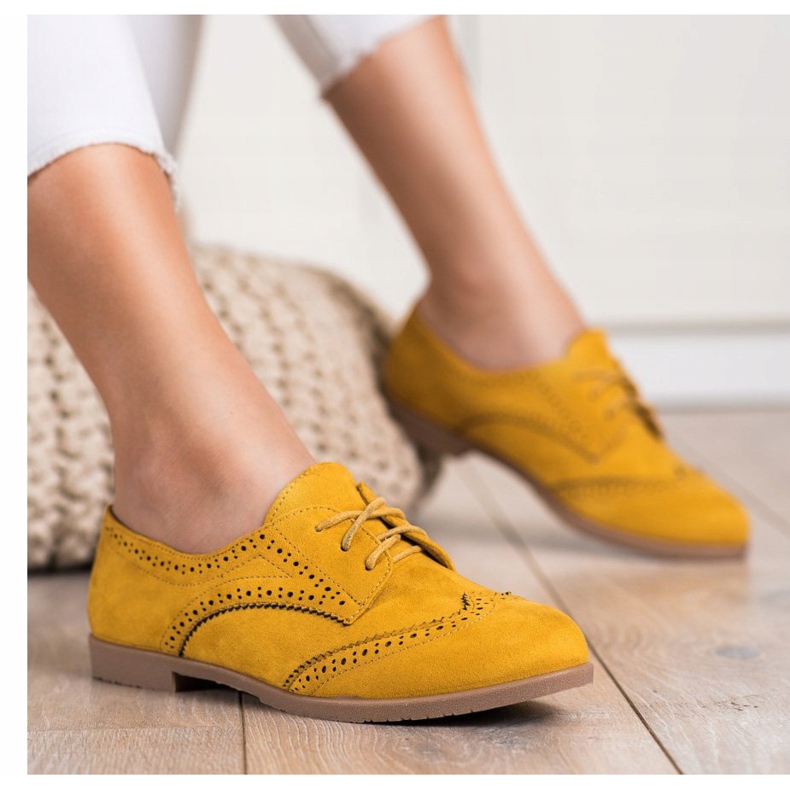SHELOVET Zapatos calados para primavera amarillo 2
