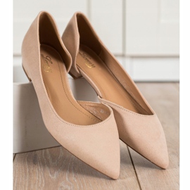 Lovery Bailarinas De Ante Con Recorte beige 4