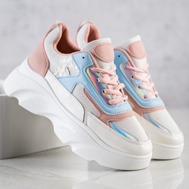 SHELOVET Zapatillas de colores en la plataforma blanco multicolor 2