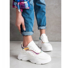 SHELOVET Zapatillas de moda blanco multicolor 1