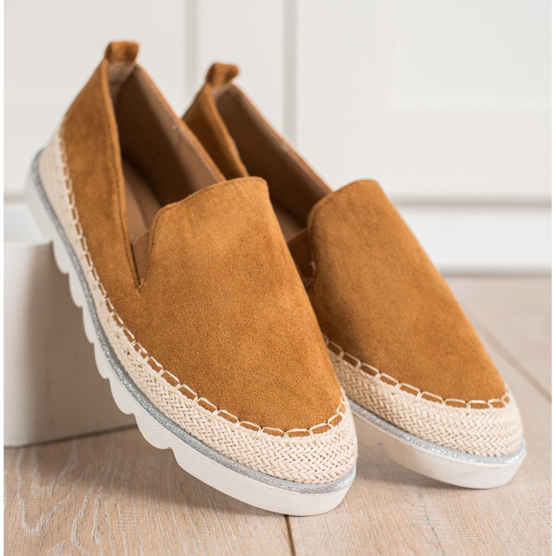 SHELOVET Slipons de gamuza para la primavera marrón 2
