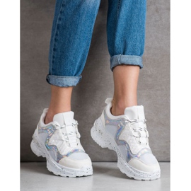 SHELOVET Zapatillas Con Efecto Holo blanco multicolor 2