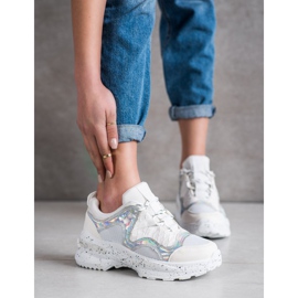 SHELOVET Zapatillas Con Efecto Holo blanco multicolor 1
