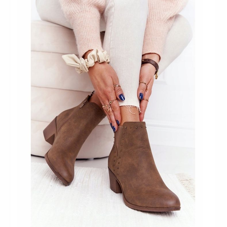 PJ1 Botines cálidos para mujer Jodhpur boots Khaki Morgan marrón 1