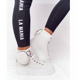 Zapatillas de mujer en una plataforma con palomitas de maíz blancas de riñón blanco 3