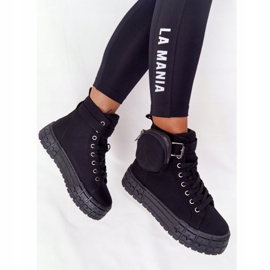 Zapatillas de mujer en una plataforma con palomitas de maíz negras de riñón negro 1