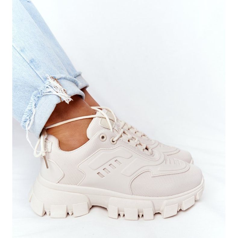 Zapatillas de Mujer Beige New York con suela grande 2