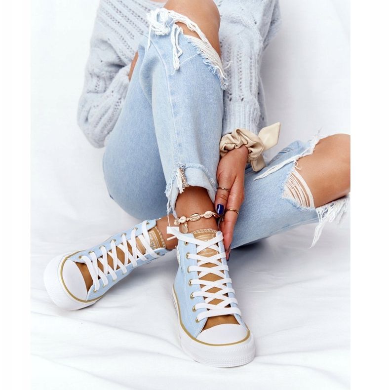 Zapatillas altas de mujer Big Star HH274449 Azul 1